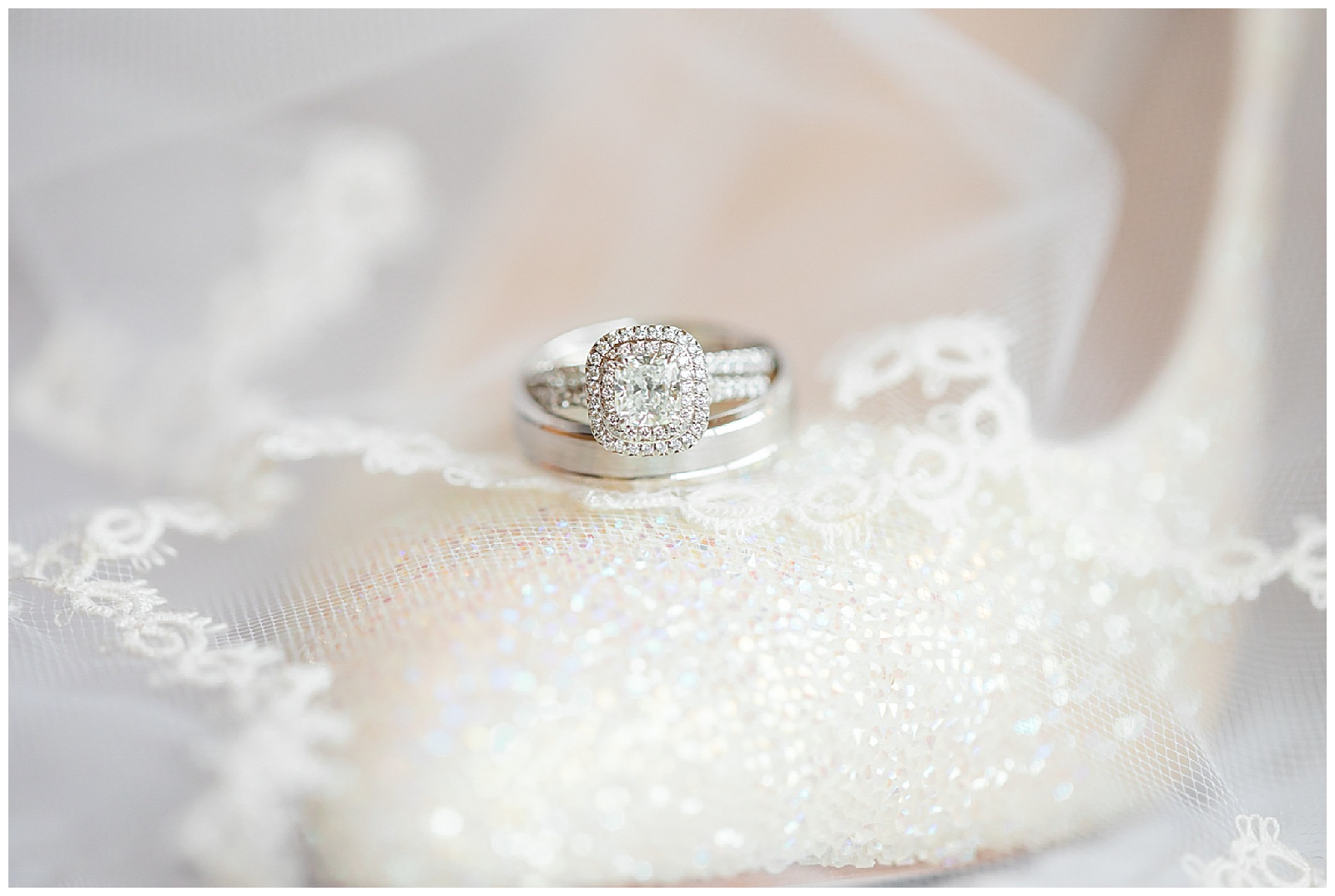 diamond wedding ring on sparkly shoe