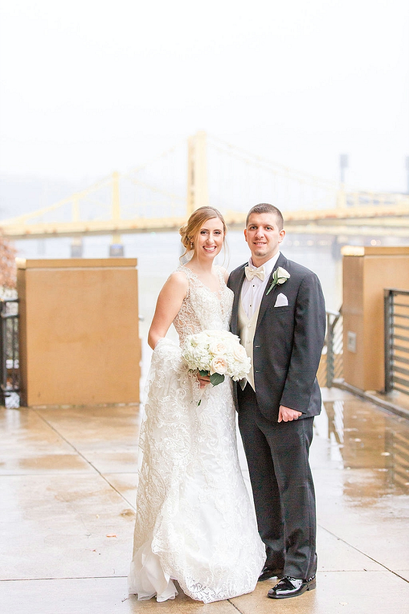 bride and groom portraits at pittsburgh hotel wedding