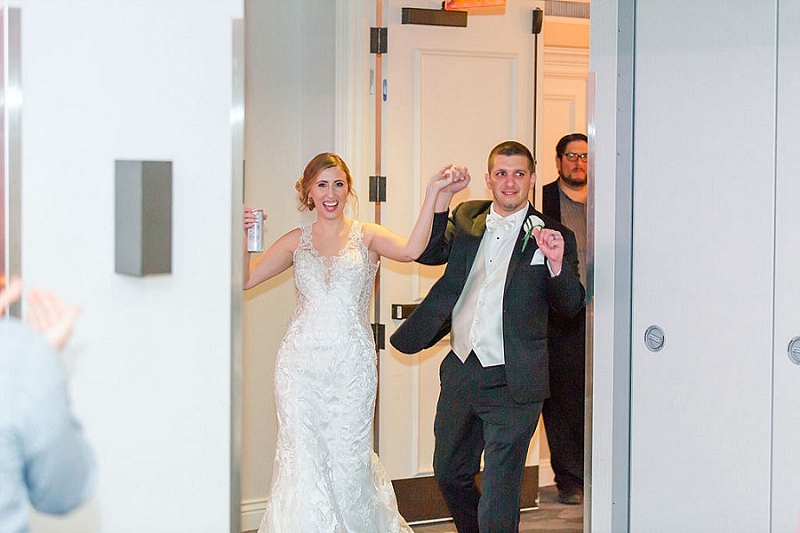bride and groom entrance at pittsburgh hotel wedding
