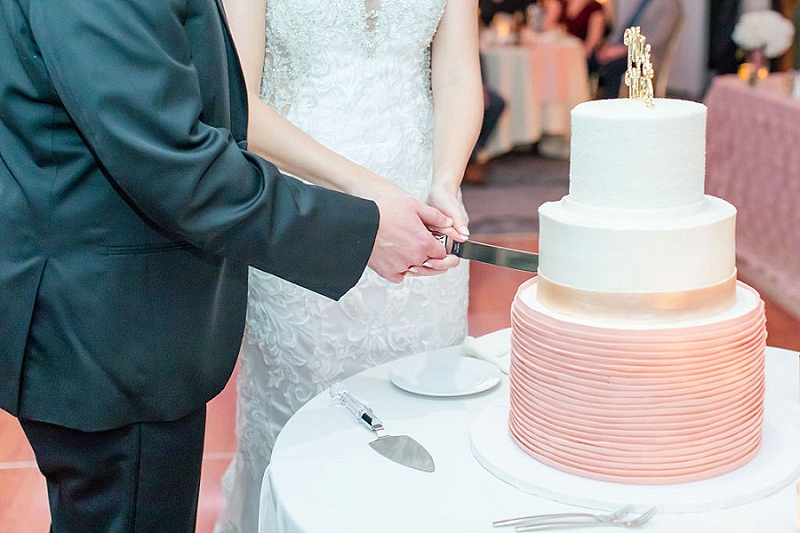 cake cutting at pittsburgh hotel wedding